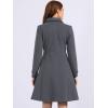 imageAllegra K Womens Winter Coat Overcoat Lapel Collar Long Swing A Line Double Breasted Pea CoatDark Grey