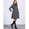 imageAllegra K Womens Winter Coat Overcoat Lapel Collar Long Swing A Line Double Breasted Pea CoatDark Grey