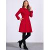 imageAllegra K Womens Winter Coat Overcoat Lapel Collar Long Swing A Line Double Breasted Pea CoatRed