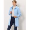 imageAllegra K Womens Winter Outerwear Overcoat Peter Pan Collar Midthigh Aline Single Breasted Pea CoatBlue