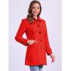 imageAllegra K Womens Winter Outerwear Overcoat Peter Pan Collar Midthigh Aline Single Breasted Pea CoatBright Red