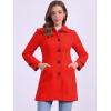 imageAllegra K Womens Winter Outerwear Overcoat Peter Pan Collar Midthigh Aline Single Breasted Pea CoatBright Red