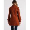 imageAllegra K Womens Winter Outerwear Overcoat Peter Pan Collar Midthigh Aline Single Breasted Pea CoatBrown Red