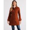 imageAllegra K Womens Winter Outerwear Overcoat Peter Pan Collar Midthigh Aline Single Breasted Pea CoatBrown Red