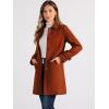 imageAllegra K Womens Winter Outerwear Overcoat Peter Pan Collar Midthigh Aline Single Breasted Pea CoatBrown Red