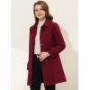 imageAllegra K Womens Winter Outerwear Overcoat Peter Pan Collar Midthigh Aline Single Breasted Pea CoatBurgundy