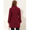 imageAllegra K Womens Winter Outerwear Overcoat Peter Pan Collar Midthigh Aline Single Breasted Pea CoatBurgundy