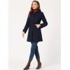 imageAllegra K Womens Winter Outerwear Overcoat Peter Pan Collar Midthigh Aline Single Breasted Pea CoatNavy Blue