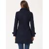 imageAllegra K Womens Winter Outerwear Overcoat Peter Pan Collar Midthigh Aline Single Breasted Pea CoatNavy Blue