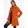 imageAllegra K Womens Winter Outerwear Overcoat Peter Pan Collar Midthigh Aline Single Breasted Pea CoatOrange