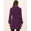 imageAllegra K Womens Winter Outerwear Overcoat Peter Pan Collar Midthigh Aline Single Breasted Pea CoatPurple