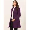 imageAllegra K Womens Winter Outerwear Overcoat Peter Pan Collar Midthigh Aline Single Breasted Pea CoatPurple