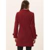 imageAllegra K Womens Winter Outerwear Overcoat Peter Pan Collar Midthigh Aline Single Breasted Pea CoatRed