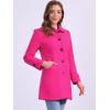 imageAllegra K Womens Winter Outerwear Overcoat Peter Pan Collar Midthigh Aline Single Breasted Pea CoatRose Pink