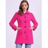 imageAllegra K Womens Winter Outerwear Overcoat Peter Pan Collar Midthigh Aline Single Breasted Pea CoatRose Pink