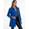 imageAllegra K Womens Winter Outerwear Overcoat Peter Pan Collar Midthigh Aline Single Breasted Pea CoatRoyal Blue