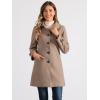imageAllegra K Womens Winter Outerwear Overcoat Peter Pan Collar Midthigh Aline Single Breasted Pea CoatTaupe Khaki