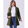 imageAllegra K Womens Winter Overcoat MidLong Stand Collar Single Breasted Coat OuterwearArmy Green