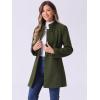 imageAllegra K Womens Winter Overcoat MidLong Stand Collar Single Breasted Coat OuterwearArmy Green
