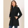 imageAllegra K Womens Winter Overcoat MidLong Stand Collar Single Breasted Coat OuterwearBlack