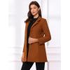 imageAllegra K Womens Winter Overcoat MidLong Stand Collar Single Breasted Coat OuterwearBrown Red