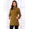 imageAllegra K Womens Winter Overcoat MidLong Stand Collar Single Breasted Coat OuterwearDeep Brown