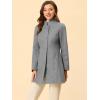 imageAllegra K Womens Winter Overcoat MidLong Stand Collar Single Breasted Coat OuterwearGrey