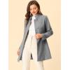 imageAllegra K Womens Winter Overcoat MidLong Stand Collar Single Breasted Coat OuterwearGrey