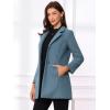 imageAllegra K Womens Winter Overcoat MidLong Stand Collar Single Breasted Coat OuterwearGrey Blue