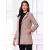 imageAllegra K Womens Winter Overcoat MidLong Stand Collar Single Breasted Coat OuterwearGrey Pink