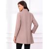 imageAllegra K Womens Winter Overcoat MidLong Stand Collar Single Breasted Coat OuterwearGrey Pink