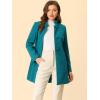 imageAllegra K Womens Winter Overcoat MidLong Stand Collar Single Breasted Coat OuterwearLake Blue