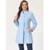 imageAllegra K Womens Winter Overcoat MidLong Stand Collar Single Breasted Coat OuterwearLight Blue