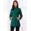 imageAllegra K Womens Winter Overcoat MidLong Stand Collar Single Breasted Coat OuterwearTurquoise