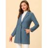 imageAllegra K Womens Winter Overcoat Notched Lapel One Buttoned MidLength Long CoatGrey Blue