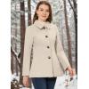 imageAllegra K Womens Work Office Winter Overcoat Single Breasted Point Collar Pea CoatBeige