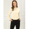 imageAllegra K Womens Work Tops Dressy Casual Shirts Mock Neck Keyhole Business Casual Long Sleeve BlouseBeige