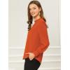 imageAllegra K Womens Work Tops Dressy Casual Shirts Mock Neck Keyhole Business Casual Long Sleeve BlouseBrown Red