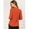 imageAllegra K Womens Work Tops Dressy Casual Shirts Mock Neck Keyhole Business Casual Long Sleeve BlouseBrown Red