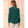 imageAllegra K Womens Work Tops Dressy Casual Shirts Mock Neck Keyhole Business Casual Long Sleeve BlouseDeep Green