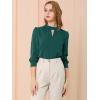 imageAllegra K Womens Work Tops Dressy Casual Shirts Mock Neck Keyhole Business Casual Long Sleeve BlouseDeep Green