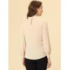 imageAllegra K Womens Work Tops Dressy Casual Shirts Mock Neck Keyhole Business Casual Long Sleeve BlouseFreshpink