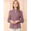 imageAllegra K Womens Work Tops Dressy Casual Shirts Mock Neck Keyhole Business Casual Long Sleeve BlouseGray Purple