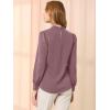 imageAllegra K Womens Work Tops Dressy Casual Shirts Mock Neck Keyhole Business Casual Long Sleeve BlouseGray Purple
