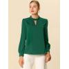imageAllegra K Womens Work Tops Dressy Casual Shirts Mock Neck Keyhole Business Casual Long Sleeve BlouseGreen