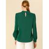 imageAllegra K Womens Work Tops Dressy Casual Shirts Mock Neck Keyhole Business Casual Long Sleeve BlouseGreen