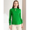 imageAllegra K Womens Work Tops Dressy Casual Shirts Mock Neck Keyhole Business Casual Long Sleeve BlouseGreen1