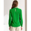 imageAllegra K Womens Work Tops Dressy Casual Shirts Mock Neck Keyhole Business Casual Long Sleeve BlouseGreen1