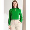 imageAllegra K Womens Work Tops Dressy Casual Shirts Mock Neck Keyhole Business Casual Long Sleeve BlouseGreen1