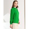 imageAllegra K Womens Work Tops Dressy Casual Shirts Mock Neck Keyhole Business Casual Long Sleeve BlouseGreen1